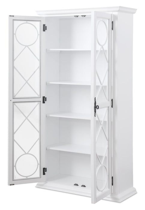 Armoire vitrée Frances de 36 po avec portes en verre - blanche