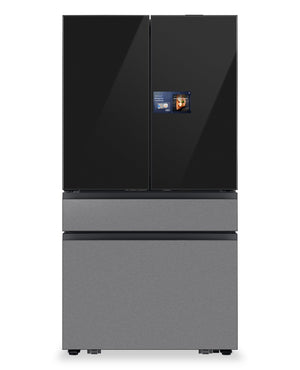 Réfrigérateur BESPOKE Samsung de 29 pi³ et de 36 po à portes françaises avec écran AI Home - RF90F29BECRAA