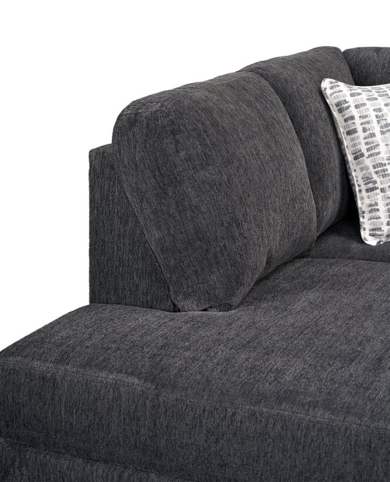 Sofa sectionnel en U de gauche Morgan 3 pièces fabriqué au Canada en tissu de chenille avec coussins décoratifs - gris