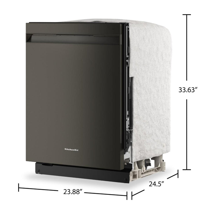 Lave-vaisselle KitchenAid de 24 po et de 44 dBA avec troisième panier 360° Max JetsMC - minerai noir - KDPS624SBE 