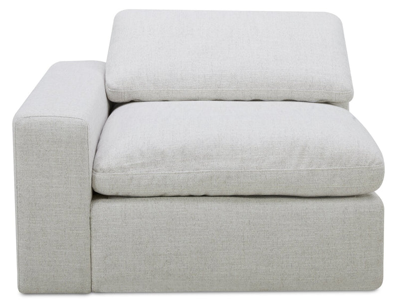 Fauteuil de gauche à inclinaison électrique modulaire Sky de 45,75 po en tissu avec coussins en duvet et plumes - blé Nathan