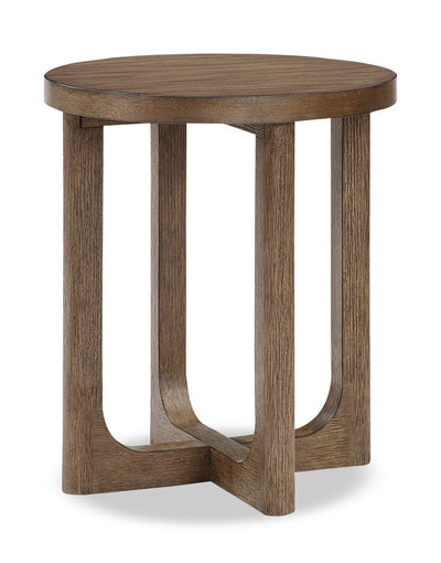 Maxwell 20" Round End Table - Light Brown Hickory | Table de bout ronde Maxwell de 20 po - noyer brun clair
