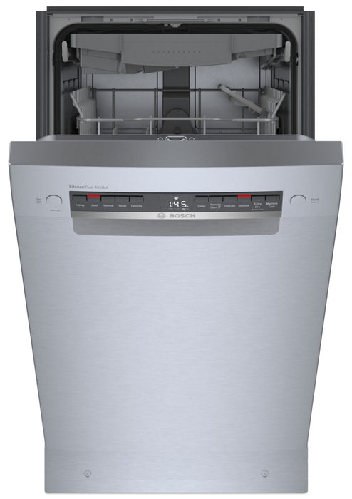 Lave-vaisselle intelligent Bosch série 300 de 18 po avec commandes à l’avant, PrecisionWash et 3e panier - SPE53C55UC