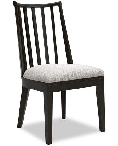 Shaw Dining Chair with Polyester Fabric, Slat-Back - Black | Chaise de salle à manger Shaw en tissu de polyester avec dossier à lattes - noire