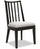 ["Chaise de salle à manger Shaw en tissu de polyester avec dossier à lattes - noire"]