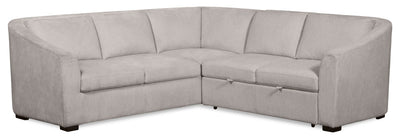 Envy 2-Piece Chenille Fabric Right-Facing Sleeper Sectional - Fog Grey | Sofa-lit sectionnel de droite Envy 2 pièces en tissu de chenille - gris brouillard
