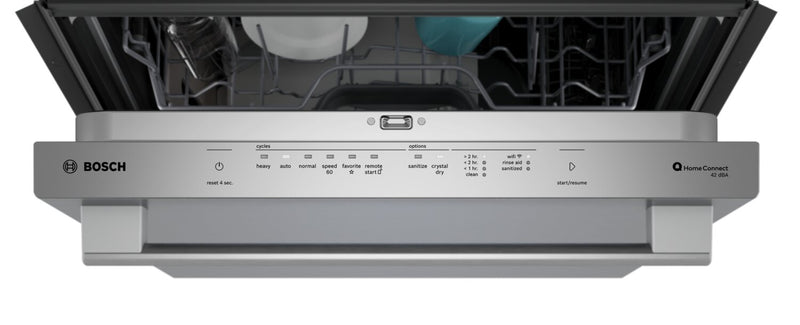 Lave-vaisselle intelligent Bosch de série 800 de 24 po avec 3e panier - acier inoxydable résistant aux traces de doigts - SHX78DM5N