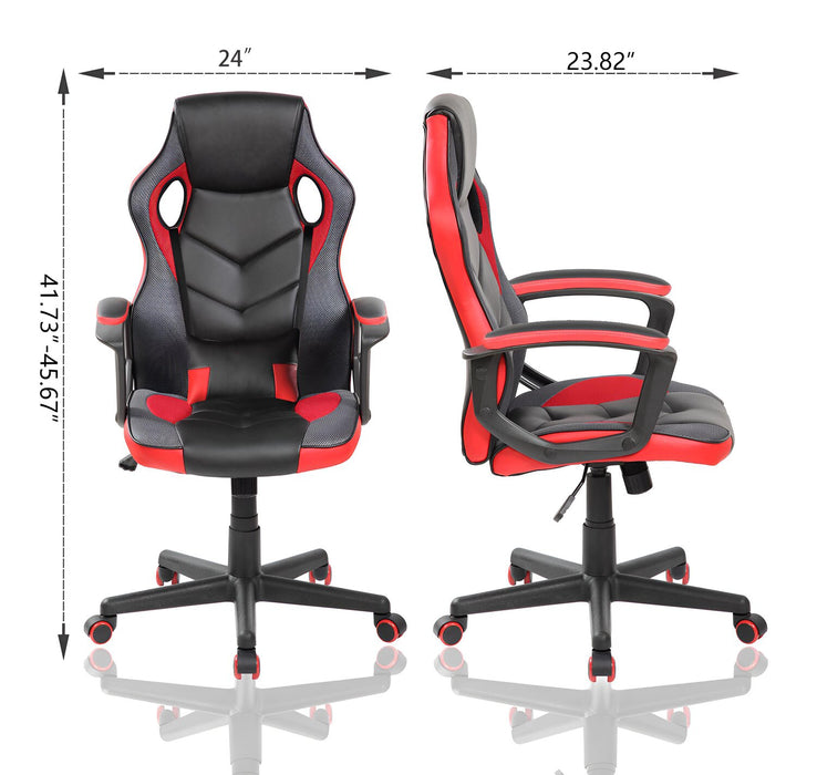 Fauteuil de jeu ergonomique Velocity de 24 po - noir et rouge