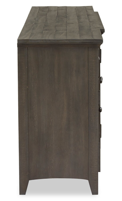 Meuble pour téléviseur traditionnel Wesley de 90 po avec rangement et système de gestion des câbles pour téléviseurs jusqu’à 95 po - graphite