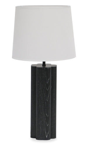  Lampe de table Nash de 28,7 po avec abat-jour en lin - chêne noir
