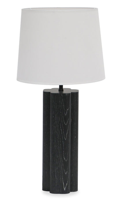 Lampe de table Nash de 28,7 po avec abat-jour en lin - chêne noir 