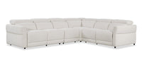  Sofa sectionnel à inclinaison électrique Aspen de Cindy Crawford Home 4 pièces avec fauteuil sans accoudoirs inclinable - albâtre