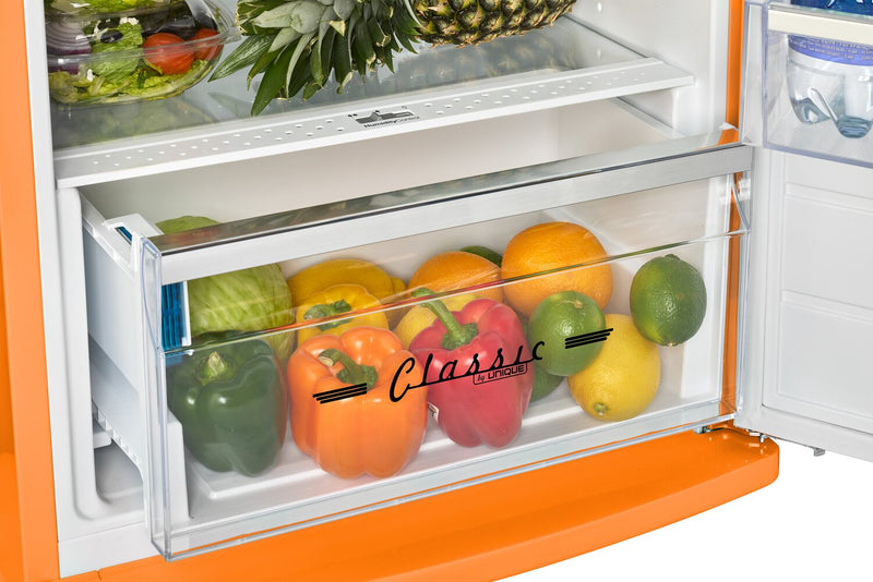Réfrigérateur Classic Rétro d’Unique de 24 po et de 11 pi3 à congélateur supérieur - orange creamsicle - UNQ-310L O TM