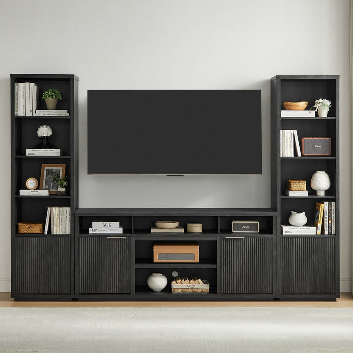 Meuble audio-vidéo Brenner de 104 po 3 pièces avec rangement pour téléviseurs jusqu’à 60 po - anthracite 