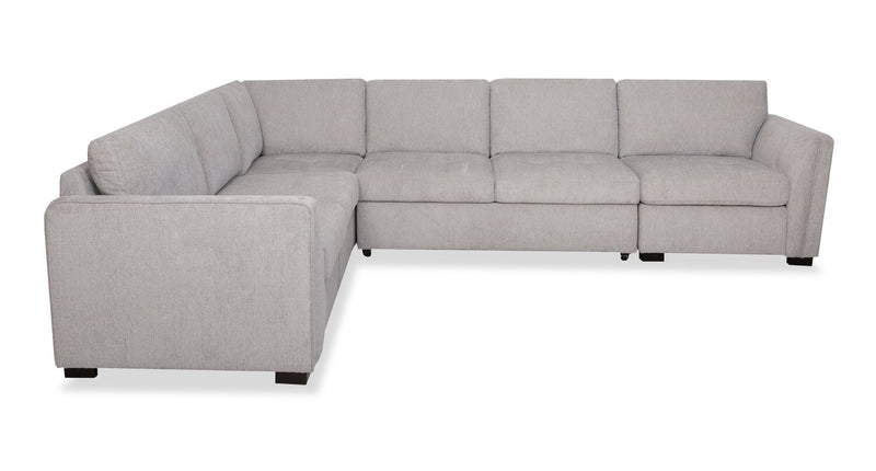 Sofa sectionnel Vault 5 pièces avec causeuse-lit et fauteuils de rangement - gris