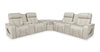 Sofa sectionnel à inclinaison électrique Zen 3 pièces en similicuir avec massage et 2 consoles avec réfrigérateur - abricot