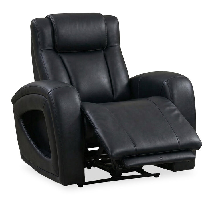 Fauteuil à inclinaison électrique Titan de Shaquille O’Neal Home de 42 po en cuir véritable avec confort Shaq-o-pedic - noir