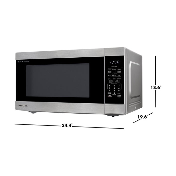 Four à micro-ondes de comptoir Sharp de 2,2 pi3 avec plateau tournant CarouselMD et technologie InverterMD - SMC2264KSC