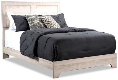 Yorkdale White Queen Panel Bed - Contemporary style Bed in White Engineered Wood