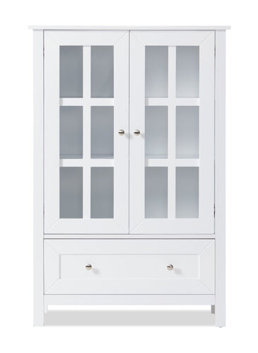  Armoire de rangement décorative Tessa de 31,5 po - blanche