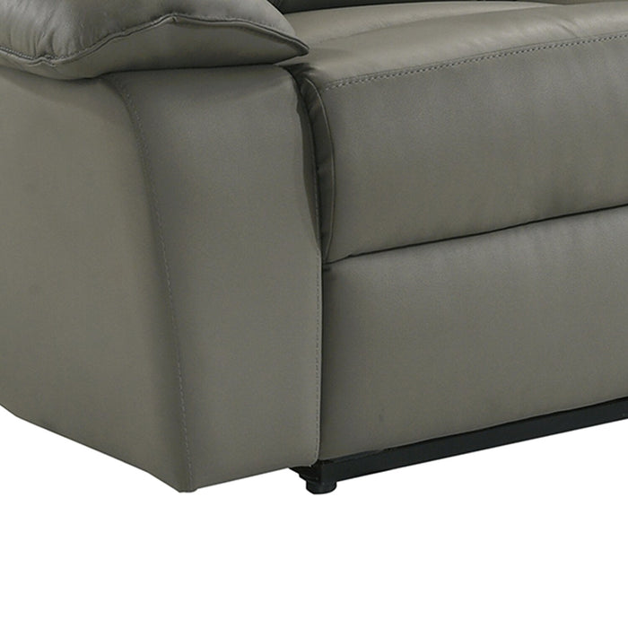 Fauteuil à inclinaison électrique Matteo de 42 po en cuir véritable - gris Aviarah