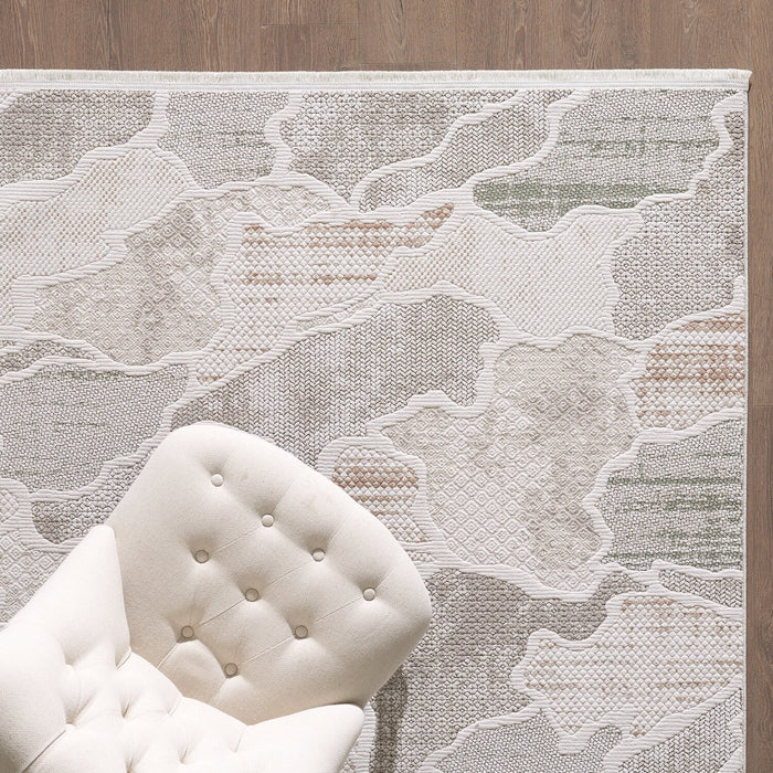 Carpette Cove multicolore à motif de vagues - 7 pi 11 po x 10 pi 10 po