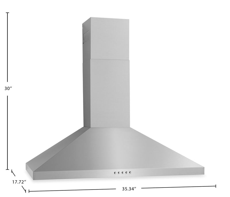 Hotte murale de 36 po de style auvent en acier inoxydable - FHWC3675LS