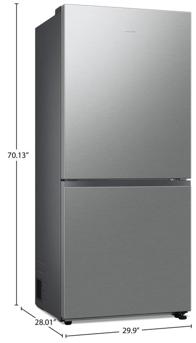 Réfrigérateur Samsung de 16,2 pi³ et de 30 po de profondeur comptoir à congélateur inférieur - fini d’apparence acier inoxydable - RB16DG6000SLAA