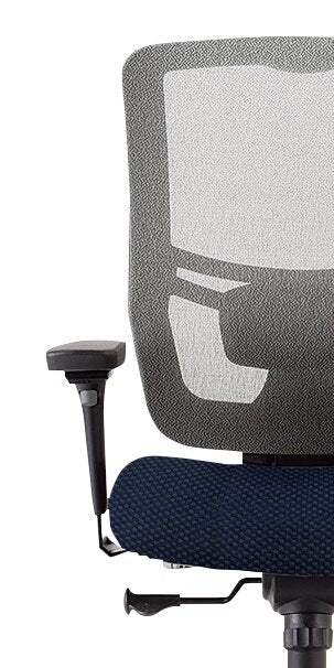 Chaise de bureau Dante de Tempur-Pedic de 26,4 po - bleue marine avec dossier à mailles
