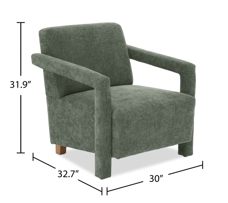 Fauteuil d’appoint Demi de 30 po d’apparence lin - vert