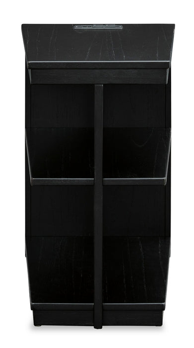 Table de fauteuil contemporaine Julian de 16 po avec ports USB - noire