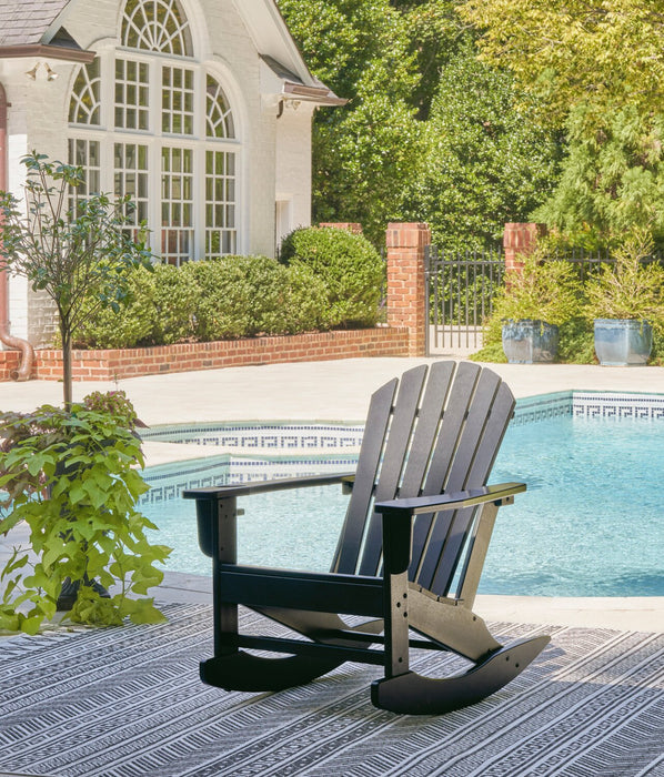 Fauteuil berçant Bask pour la terrasse à l’extérieur, plastique haute densité, résistant aux rayons UV et aux intempéries - noir