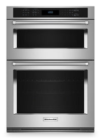  Four mural combiné électrique KitchenAid de 6,4 pi³ et de 30 po avec convection véritable - acier in…