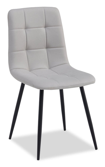 Ensemble de salle à manger Arlo 7 pièces en pierre frittée et métal avec table de 55 po (L) et 6 chaises grises - gris et noir