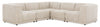 Sofa sectionnel modulaire Oaklyn 5 pièces en tissu avec coussins de siège capitonnés - beige
