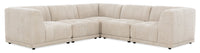  Sofa sectionnel modulaire Oaklyn 5 pièces en tissu avec coussins de siège capitonnés - beige
