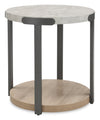 Table de bout ronde Felicity de 22 po avec tablette - grise
