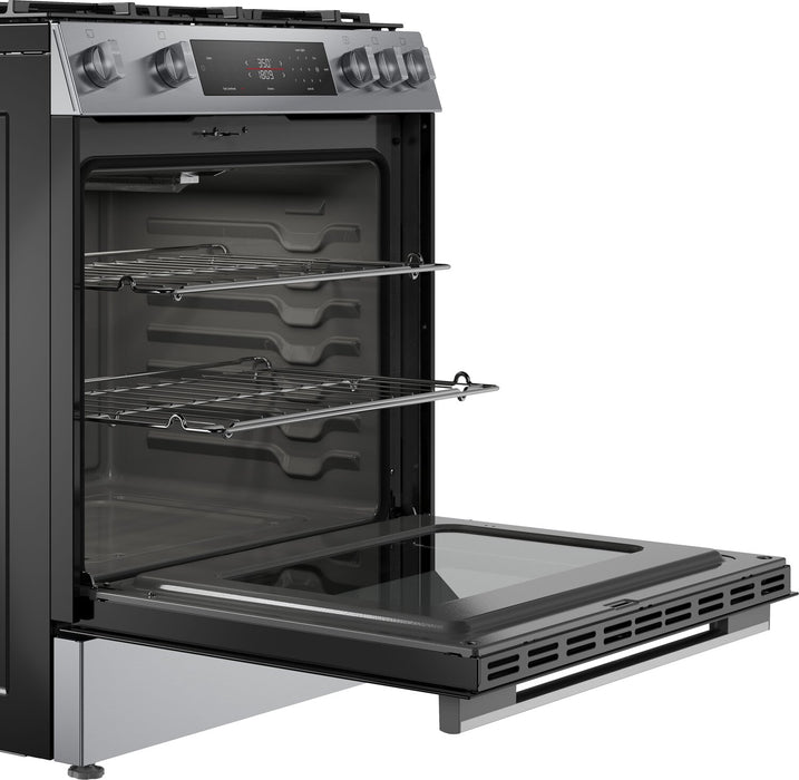 Cuisinière à gaz Bosch série 100 de 5,8 pi3 et de 30 po avec préchauffage rapide et friture à air - acier inoxydable - HGF1050MUC