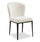 ["Chaise de salle à manger Zoe en tissu de polyester et en métal avec capitonnage à canaux - ivoire"]