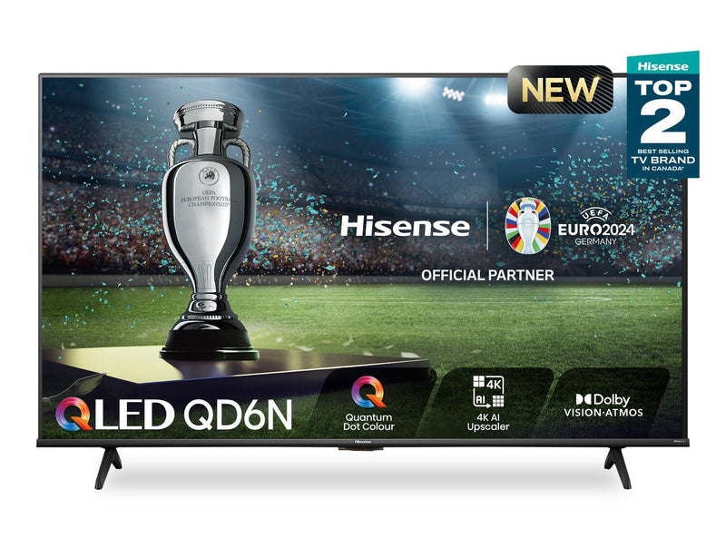 Téléviseur intelligent QLED Hisense UHD 4K de 55 po à 60 Hz avec HDR10+, Dolby VisionMC et Google TVMC (55QD6N)