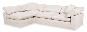 Sofa sectionnel modulaire Eclipse 4 pièces en tissu d'apparence lin - lin