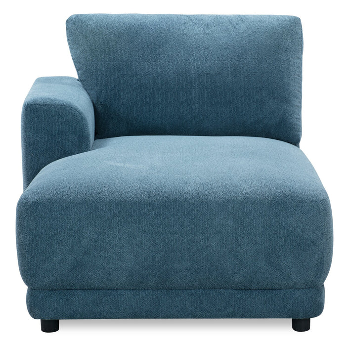 Fauteuil modulaire de gauche Voyage en tissu avec coussins de dossier amovibles - bleu