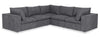 Sofa sectionnel Farah 5 pièces en tissu de chenille avec coussins de dossier amovibles en duvet et plumes - anthracite