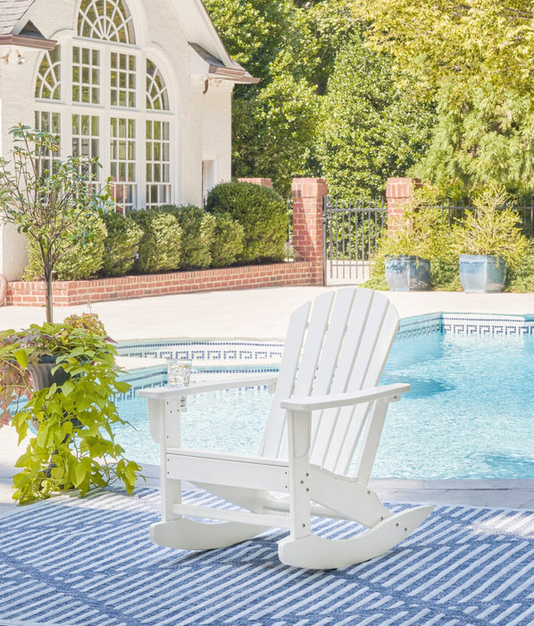 Fauteuil berçant Bask pour la terrasse à l’extérieur, plastique haute densité, résistant aux rayons UV et aux intempéries - blanc