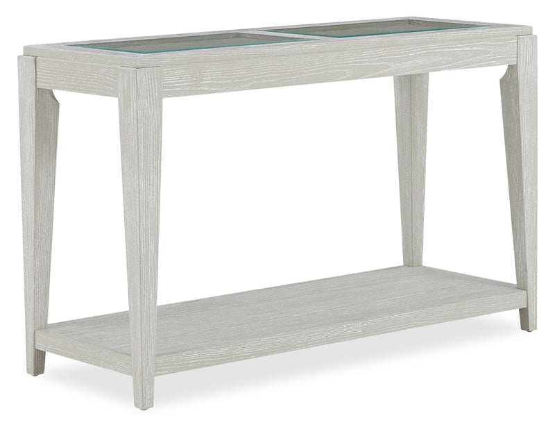 Table de salon Vida 47,5 po en bois massif avec tablette - sable