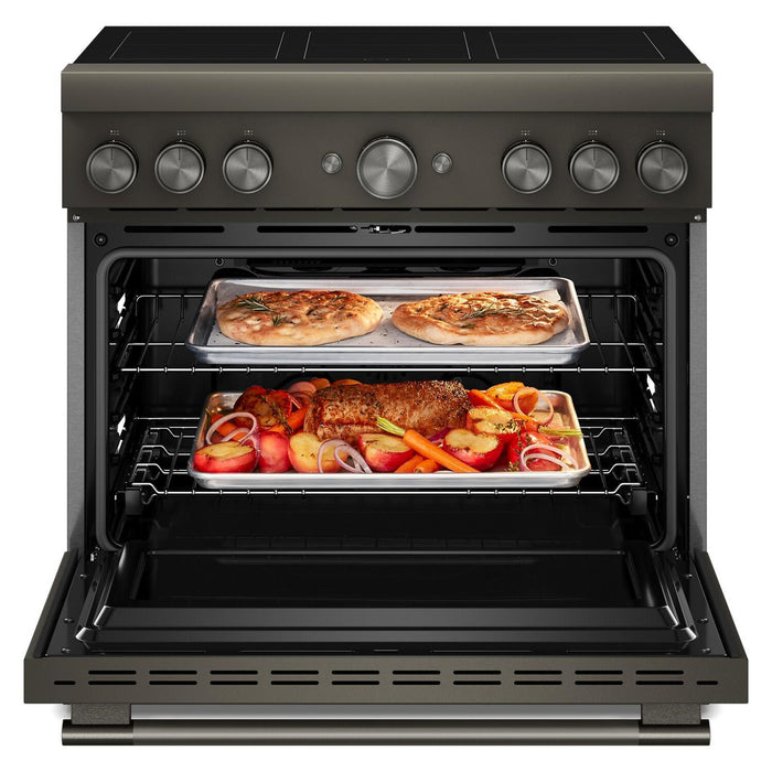 Cuisinière à induction KitchenAid de 5,1 pi3 et de 36 po avec friture à air sans préchauffage - minerai noir - KFIS936SBE 