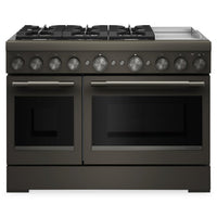 Cuisinière hybride KitchenAid de 6,3 pi³ à 6 brûleurs avec plaque chauffante - minerai noir - KFDD948SBE