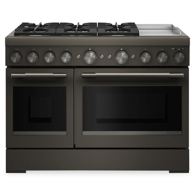 KitchenAid 6.3 Cu. Ft. 6 Burner Dual Fuel Range with Griddle – Black Ore - KFDD948SBE | Cuisinière hybride KitchenAid de 6,3 pi³ à 6 brûleurs avec plaque chauffante - minerai noir - KFDD948SBE
