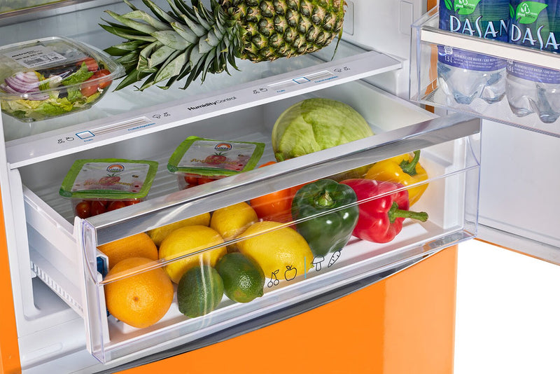 Réfrigérateur Classic Rétro d’Unique de 28 po et de 17 pi3 à congélateur inférieur - orange - UNQ-455L O AC