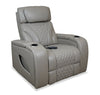 Fauteuil de massage à inclinaison électrique Elite de 38 po en cuir véritable avec son immersif et appuie-tête électrique - mastic